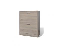 Meuble armoire à chaussure bois tiroirs 12 paires helloshop26 2002041