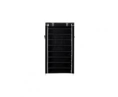 Armoire / étagères à chaussures 10 couches avec housse noir 88 x 28 x 160cm