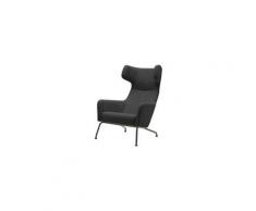 Fauteuil havana à oreilles en tissu gris softline