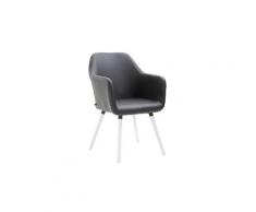 Contemporain chaise de salle à manger, de cuisine, de salon londres cuir synthetique blanc