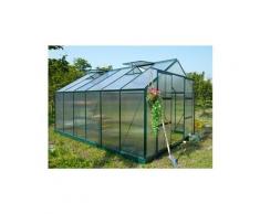 Serre de jardin en polycarbonate de 13m² kalida avec embase - vert