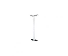 Lampadaire design delphi chrome 2 ampoules verre transparent