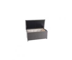 Coffre à coussins en polyrotin, hwc-d88, coffre jardin ~ premium gris, 51x100x50 cm, 170l