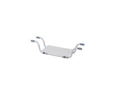Siège de baignoire - siège de bain suspendu réglable - tabouret de salle de bain - dim. 73-83l x 22l x 18h cm - alu. Hdpe blanc