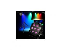 Projecteur + PORTIQUE SLIMPAR70 ultra plat 7 LEDs (4en1) x 10W RVB/UV/DMX LytOr