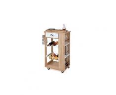 Chariot de cuisine en bois et en métal avec tiroir - desserte de service