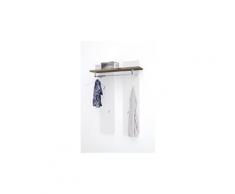 Penderie murale avec étagère coloris laqué blanc mat - l91 x h135 x p25 cm -pegane-