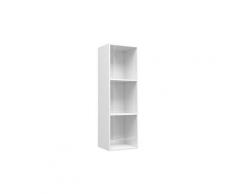 Icaverne - bibliothèques admirable bibliothèque/meuble tv blanc brillant 36x30x114 cm aggloméré