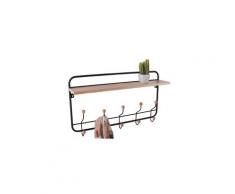 Porte-manteau mural design peny - l. 56 x h. 36 cm - marron