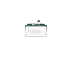 Temahome - table basse "gleam" 75cm marbre vert & métal chromé