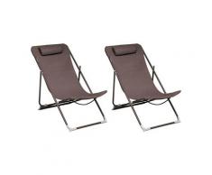 Chilienne en acier et toile globe (lot de 2)