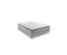 Ensemble matelas ressorts ensachã©s + sommier tapissier surmatelas mã©moire de forme extension 140x200
