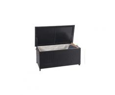 Coffre à coussins en polyrotin, hwc-d88, coffre jardin ~ premium noir, 51x115x59 cm, 250l