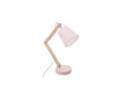 Lampe de bureau enfant en bois coloris rose - dim : l.32 x l.12,5 x h.36 cm -pegane-