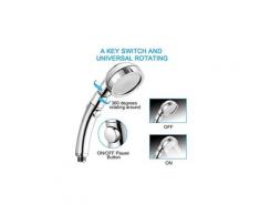 Pommeau de douche 3 modes rotatif avec bouton de contrôle de l'eau arrosage de douche de pluie