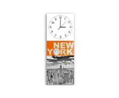 Tableau horloge murale et patère new york 2