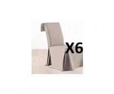 Lot de 6 housses de chaise ajustable beige 100% coton -pegane-