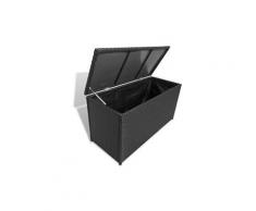 Mobilier de jardin ligne pretoria boîte de rangement de jardin noir 120x50x60 cm résine tressée