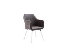 Distingué chaise de salle à manger, de cuisine, de salon saint-domingue cuir synthetique blanc