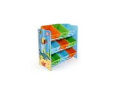 Meuble de rangement étagère jouet panier chambre enfant motif mer ape06026