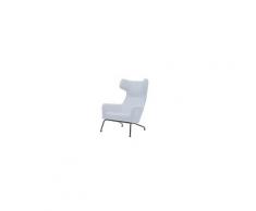 Fauteuil havana à oreilles en tissu bleu celeste softline