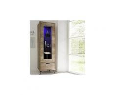 Vitrine moderne couleur chêne plume 2 sans éclairage