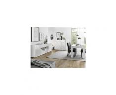 Salle à manger complète laqué blanc brillant - kioo n°2 - l 180 x l 90 x h 79 - neuf