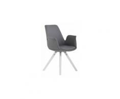 Splendide chaise de salle à manger, de cuisine, de salon luxembourg cuir synthetique blanc carré