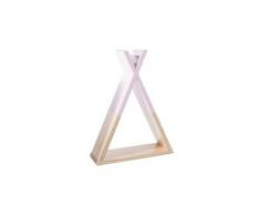 Etagère tipi pour enfant en pin coloris naturel et rose - dim : l 30 x l 39 x h 10 cm - pegane -