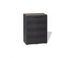 Armoire/coffre de jardin en plastique noir 65x38x87cm cs437061