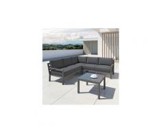 Mio - ensemble salon de jardin design aluminium - gris - intérieur/extérieur