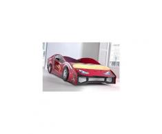 Lit voiture de course 90x200 cm rouge - carino