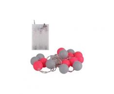 Guirlande boule lumineuse 15 led déco scandinave diamètre 3,5cm fluo rose