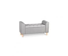 Banc coffre winnie tissu gris clair