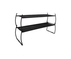 Etagère à chaussures en métal et vinyle superposable 81x22x46cm