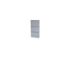 Shoebox meuble a chaussures - métal gris - 3 portes - l 51 cm