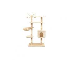 Arbre à chat avec griffoirs en sisal 125 cm beige