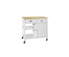 Sobuy® fkw62-wn desserte roulante chariot de cuisine de service armoire meuble de rangement cusine sur roulettes l. 93 x l. 51 x h. 89 cm
