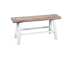 Banc blanc et bois naturel baki