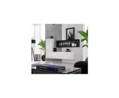 Meuble de rangement mural "blox iv" 155cm blanc & noir
