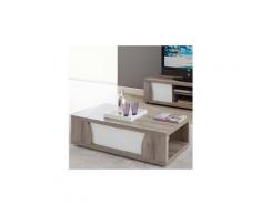 Table basse bois et laqué blanc elisa