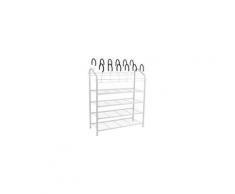 Etagere a chaussures métallique blanc - 27x70x88cm - jusqu'a 18 paires