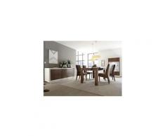Salle à manger complète blanc laqué mat et couleur bois marceau - l 180 cm