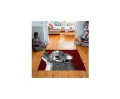 Tapis carré velours antidérapant imprimé animaux chouki - 135 x 135 cm