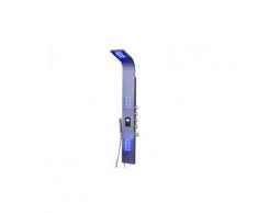 Colonne de douche hydromassante thermostatique à leds chakra iv - lecteur mp3 et radio - 20*165cm - argent