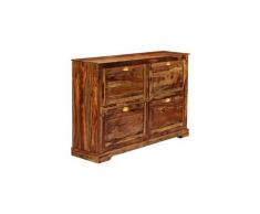 Armoire à chaussures 140 x 35 x 90 cm bois massif de sesham