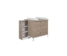 Commode à langer 3 tiroirs chêne blond - dropa