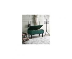 Emilie banc avec coffre de rangement - velours vert canard - classique - l 80 x p 43,5 cm