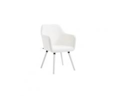 Joli chaise de salle à manger, de cuisine, de salon honiara cuir synthetique blanc