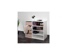 Meuble à chaussures en bois 4 niches 4 tiroirs arnold
